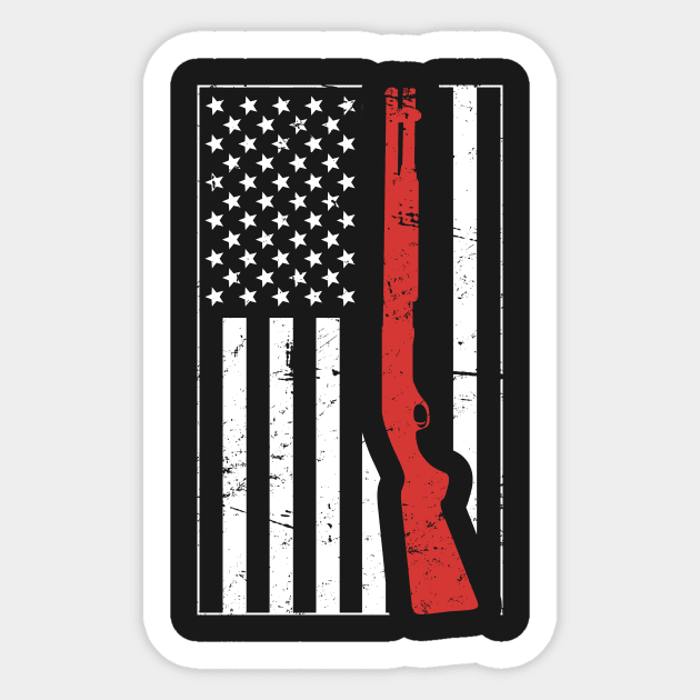 American Flag & Shotgun | Skeet Shooting Sticker by MeatMan